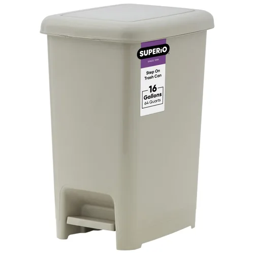 Vista 7 de Superio Bote de basura con pedal delgado de 16 cuartos de galón (beige suave)