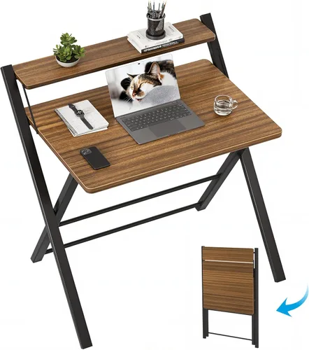 Vista 11 de GreenForest Escritorio plegable sin montaje, escritorio resistente para computadora para espacios pequeños Portable Foldable Table for Laptop
