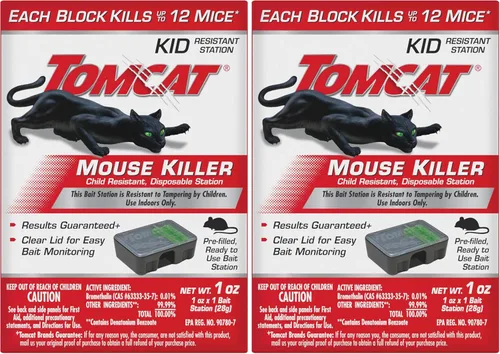 Vista 8 de Tomcat Mouse Killer - Estación desechable resistente a los niños, 1 estación de cebo prellenada lista para usar (paquete de 12)