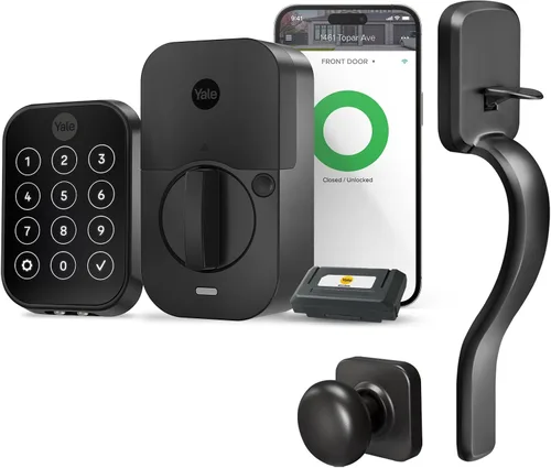 Vista 11 de Yale Assure Lock 2 Pantalla táctil sin llave con Wi-Fi y palanca Norwood en gamuza negra Negro