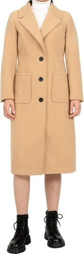 Vista 2 de ThCreasa Chaqueta de invierno de mezcla de lana para mujer, con solapa y solapa, para invierno