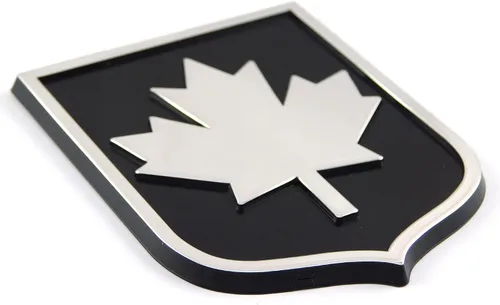 Vista 2 de Etiqueta engomada del emblema del coche de plástico cromado negro de la bandera de Canadá CanBC