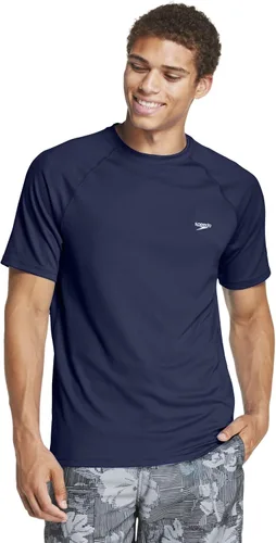 Vista 2 de Speedo - Camiseta de natación para hombre con protección UV, manga corta, ajuste holgado, fácil de ajustar Vidrio ártico suelto