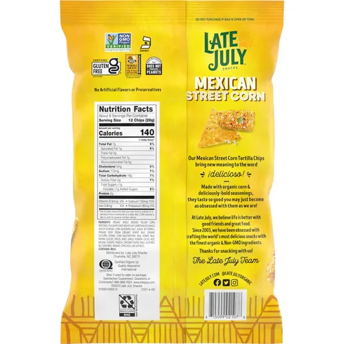 Vista 4 de LATE JULY Snacks - Chips de tortilla de maíz mexicano, 7.8 onzas (paquete de 12)