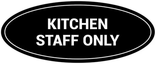 Vista 27 de Signs ByLITA Letrero ovalado solo para el personal de cocina (rojo) - Pequeño