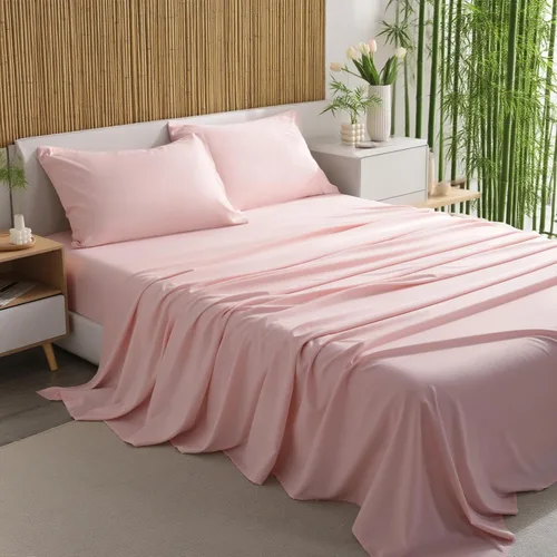 Vista 12 de Juego de sábanas de 4 piezas, sábanas para cama tamaño Queen, rayón derivado del bambú, ropa de cama refrescante y transpirable para personas que