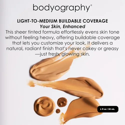 Vista 4 de Bodyography Sun Defense - Hidratante tintado, 1.5 onzas, tinte SPF ligero con ácido hialurónico y pigmentos minerales, cobertura hidratante y vegana