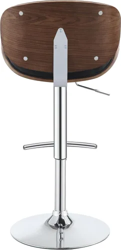 Vista 8 de Coaster Home Furnishings Taburete de bar ajustable negro y nogal 20.75 pulgadas de profundidad x 20.25 pulgadas de ancho x 37.5 pulgadas de alto