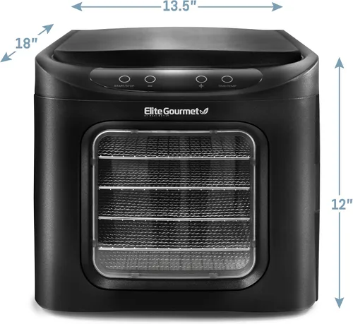 Vista 7 de Elite Gourmet EFD-313B deshidratador de alimentos programable, deshidratador de alimentos, controles de temperatura ajustables, aperitivos