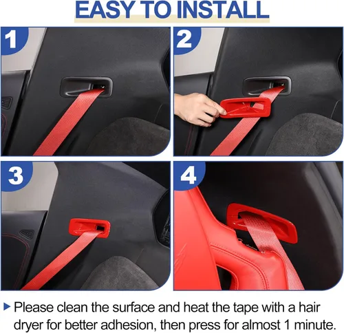 Vista 7 de Daeiclru Funda para cinturón de seguridad de asiento de automóvil compatible con Chevrolet Corvette C8 2020-2023, soportes de cinturón de seguridad