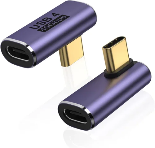 Vista 7 de AreMe - Paquete de 2 adaptadores USB C macho a hembra, color morado