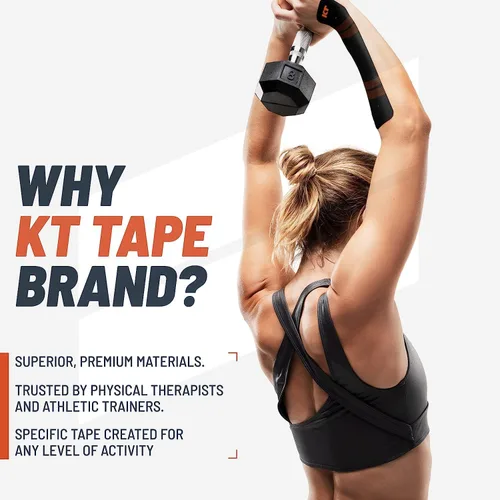 Vista 2 de KT Tape, PRO Synthetic Elastic Kinesiology Athletic Tape, 150 Count, 10” Precut Strips