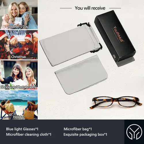 Vista 9 de Lentes rectangulares de moda para mujeres y hombres, anteojos cuadrados estrechos con bloqueo de luz azul, anteojos falsos Y2K Cosplay