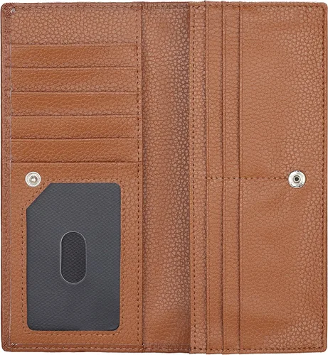 Vista 5 de Lavemi Carteras de cuero ultrafinas con bloqueo RFID para tarjetas de crédito plegables para mujeres