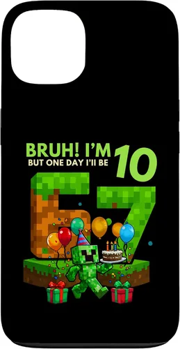 Vista 7 de Bruh I'm 10 But One-Day I'll Be 67 Retro 10th Birthday Kids Case for iPhone 17