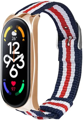 Vista 10 de Pulsera compatible con Xiaomi Mi Band 7, correa de repuesto de lona deportiva, ajustable, duradera, suave, ligera, compatible con Xiaomi Mi Band 7