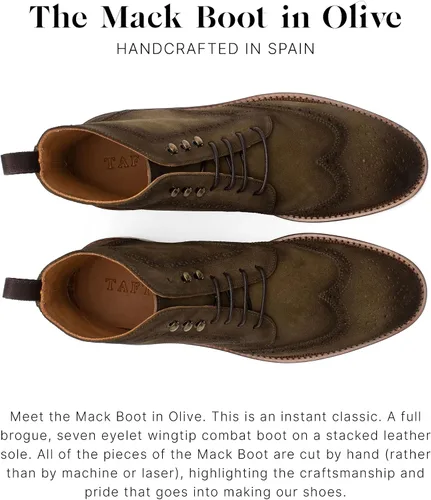 Vista 3 de TAFT Botas The Mack para hombre con cuero natural Vachetta de grano completo