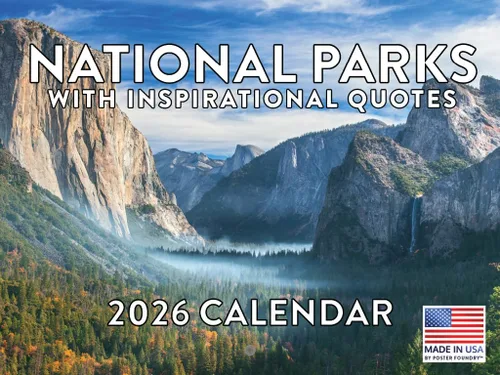 Vista 32 de Calendario mensual de pared de regalos de Parques Nacionales 2025, 12 meses Fabricado en EE.UU.