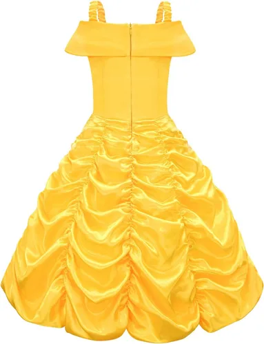 Vista 2 de Avady Princess Dress for Girls Halloween Cosplay Costumes Birthday Party Dress Up Clothes Yellow