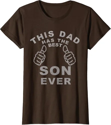 Vista 19 de Camiseta con texto en inglés "This Dad Has the Best Son Ever", regalo del día del padre, Negro