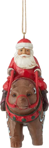 Vista 2 de Enesco Jim Shore Heartwood Creek - Adorno colgante de oso montante de Papá Noel, 3.94 pulgadas, multicolor