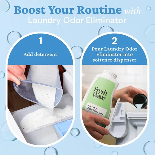 Vista 4 de Fresh Wave Potenciador de ropa para eliminar olores, 24 onzas líquidas. Potenciador de aroma para ropa Alivio de olores más seguro Eliminador