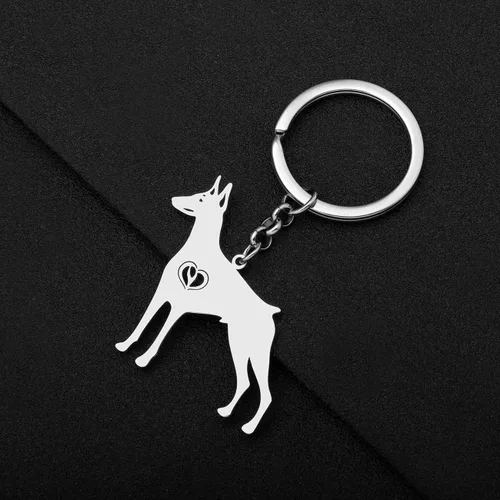 Vista 3 de LONYOO Lindo llavero de acero inoxidable para perros, mascotas, regalos para amantes de los perros, mujeres y niñas, llavero para cachorros, llavero
