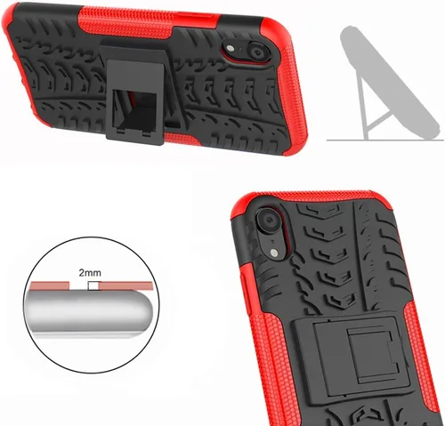 Vista 4 de Asuwish Funda de teléfono para iPhone XR 6.1 con protector de pantalla de vidrio templado, funda protectora híbrida resistente para iPhone XR