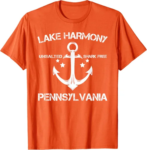 Vista 75 de Playera divertida de Lago Harmony Pennsylvania para acampada o pesca Negro