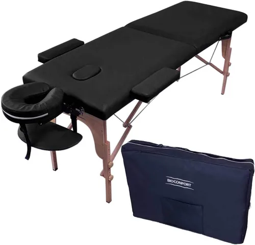 Vista 2 de NANOFORT Cama masaje Camilla 180X60cm Plegable Portatil Fisioterapia Faciales Tatuaje Ligera SPA (Negro)