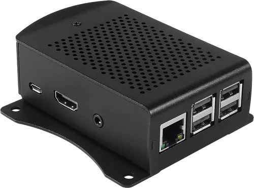 Vista 7 de Caja de metal para Raspberry Pi 3 para RPi 3, carcasa protectora de aluminio, carcasa montada en la pared con doble ventilador de refrigeración