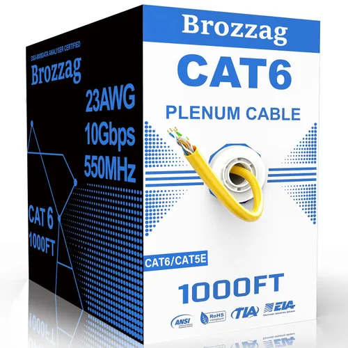 Vista 27 de Cable Ethernet de 20 pies para Cat6/Cat5E, 10 Gbps compatible con Cat8/Cat7, cable de red 24AWG para interiores y exteriores, entierro directo Negro
