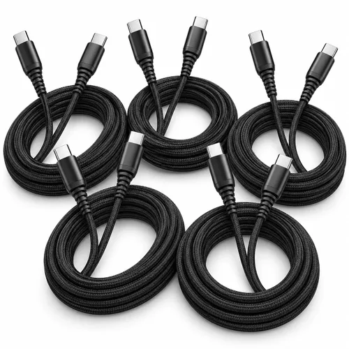 Vista 10 de Paquete de 5 cables USB tipo C [6 pies Carga rápida 3A trenzados] - Cable de carga USB-A a USB-C, compatible con iPhone 17 16 15 Plus Pro Max