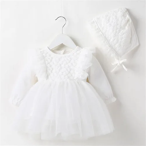 Vista 2 de Ropa de vestir de princesa de tul de manga larga para niñas pequeñas y niñas pequeñas