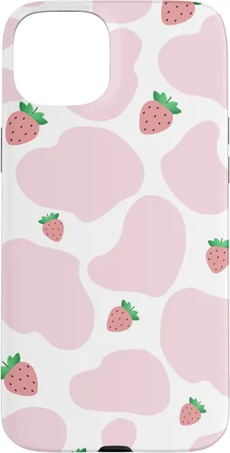 Vista 9 de Baby Pink Cow Print Pattern Cute Strawberry Cow Animal Gift Case for iPhone 17