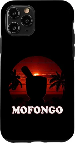 Vista 10 de Funda de regalo divertida para iPhone 15 con mofongo pilon palmeras puesta de sol