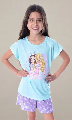 Vista 7 de INTIMO Barbie - Conjunto de pijama de 2 piezas para niña