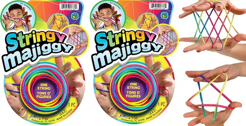 Vista 7 de JA-RU Stringy Majiggy Cats Cradle - Juguetes de cuerda chinos (1 cuna para gatos) Juegos de trucos de cuerda de mano para niños y adultos, niñas