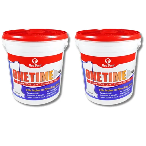 Vista 12 de Red Devil 0541 ONETIME Spackle ligero para reparación de paredes, masilla para agujeros en paneles de yeso, 1 galón, blanco, fabricado en EE. UU