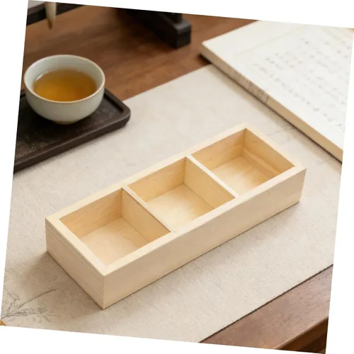 Vista 6 de FUOYLOO Wood Tea Bag Box with 3 Compartments Storage Organizer