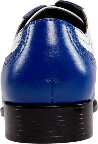Vista 4 de Bolano Elwyn, Zapatos de vestir para hombre - Oxford y Wingtip - Espectador de dos tonos, con cordones, zapatos formales Brogue