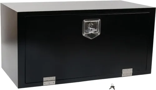 Vista 16 de Caja de herramientas de acero negro de 24 pulgadas, para camioneta, coche, remolque, almacenamiento en exterior, organizador de herramientas