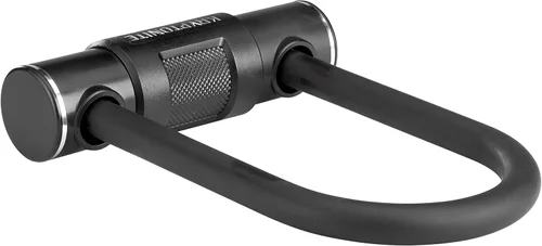 Vista 2 de Kryptonite Candado en U para bicicleta con cable de acero trenzado, cerradura antirrobo en U de alta seguridad, grillete de 0.472 in y cable