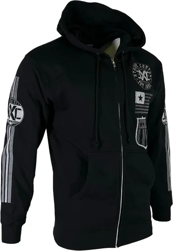 Vista 5 de Xtreme Couture by Affliction Bravenet - Sudadera con capucha y cremallera para hombre, color negro