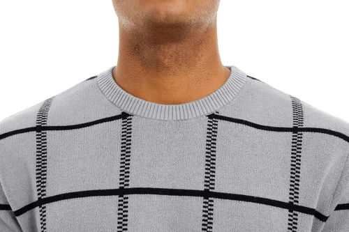 Vista 5 de MAGNIVIT Suéteres de punto de diseño básico para hombre, de algodón, suave, cuello redondo, para otoño e invierno