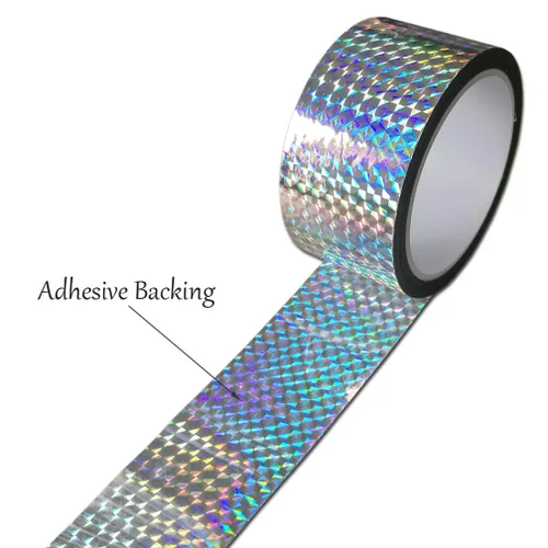 Vista 2 de Cinta reflectante holográfica autoadhesiva para proyectos de manualidades, arte de bricolaje, decoración del hogar, embalaje de vacaciones, etc., 2