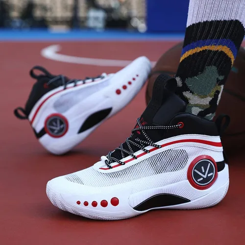 Vista 4 de Zapatos de baloncesto para hombre tenis de baloncesto de alta calidad para adolescentes tenis de baloncesto antideslizantes zapatos deportivos