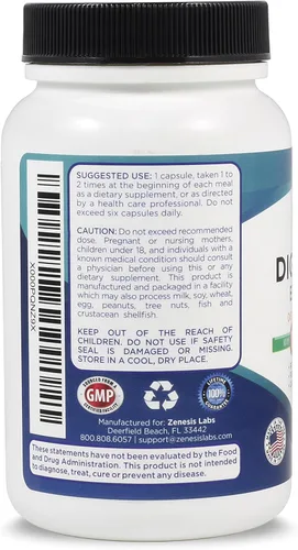 Vista 3 de Enzimas digestivas, con amylase, bromelain, proteasa, lipase y otras 14 enzimas (90 cápsulas), de Zenesis Labs