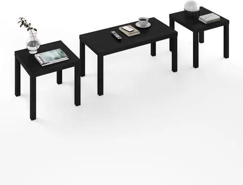 Vista 9 de Furinno Mesa auxiliar pequeña, cuadrada, roble