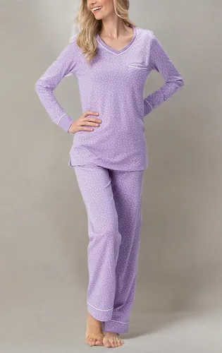 Vista 28 de PajamaGram Pijamas para mujer - Conjuntos de pijamas para mujer, camiseta sin botones, 100% algodón